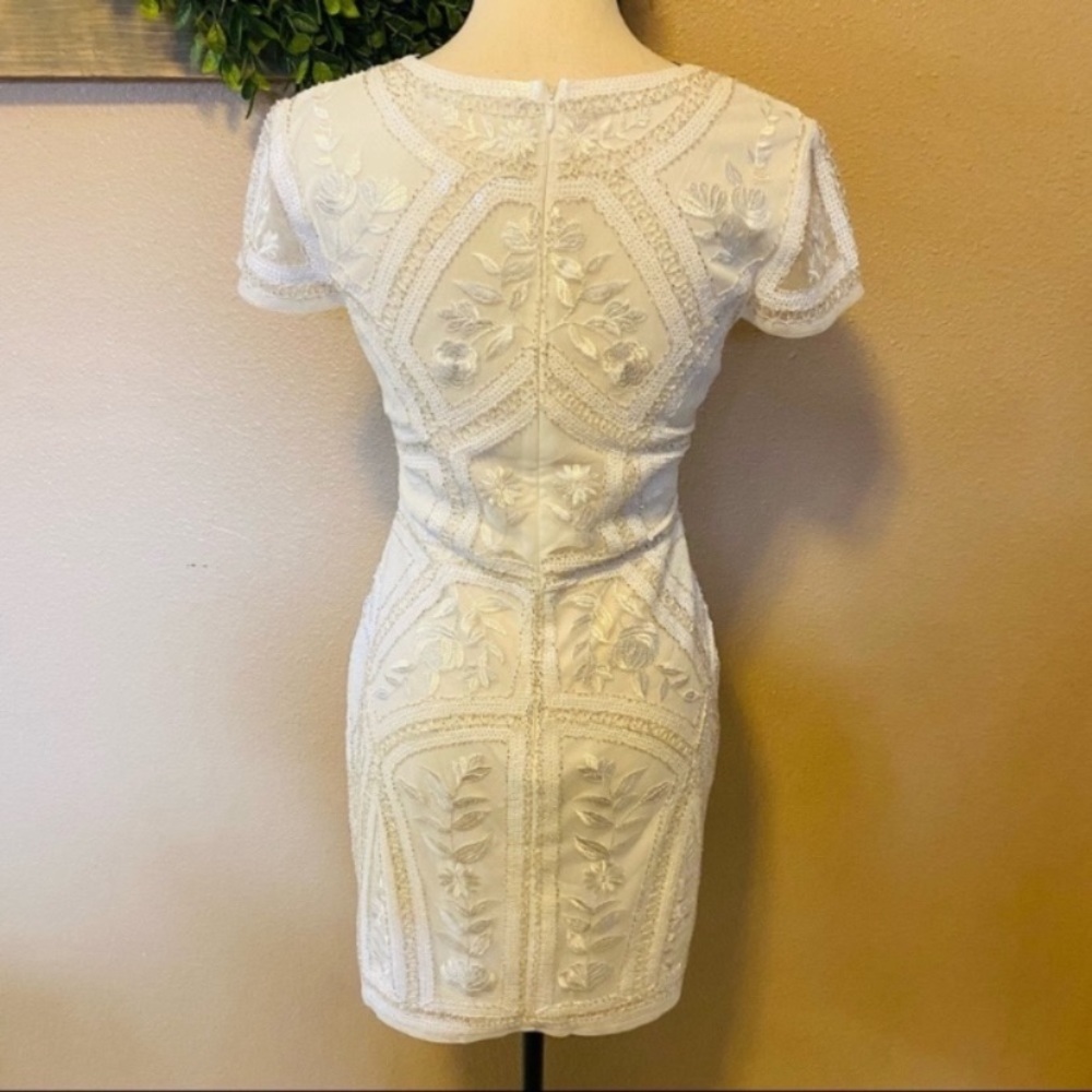 NWOT Lulus Spread Your Shine White Sequin Embroidered Bodycon Dress - Picture 6 of 16